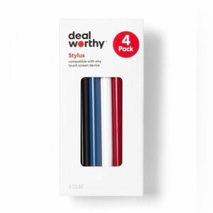 Deal Worthy Stylus Set - Black, Red, Blue, White
4 Pack
New in Box